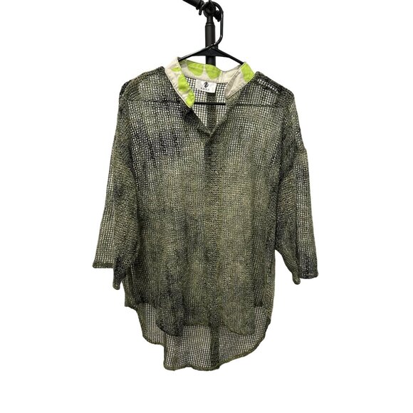 S.G.K.K. Mesh Knit Loose-Fit Top Swim Cover Up Sage Green - Picture 1 of 7